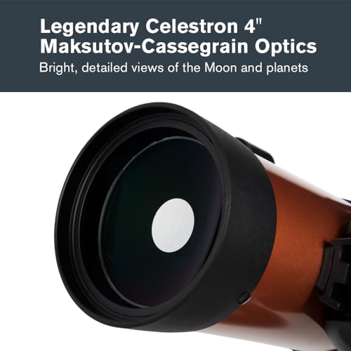 Celestron 11049 NexStar 4SE Computerised Maksutov-Cassegrain Telescope with Fully Automated Mount, SkyAlign Technology and XLT Coating, Black/Orange