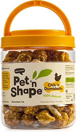 Pet 'n Shape Chicken Dog Treats, Chik 'n Dumbbells, 16 Ounce, 3 Pack