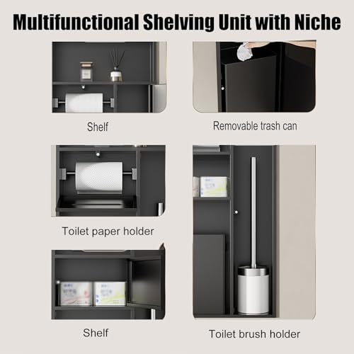 Cubo de basura 4 en 1 para baño de acero inoxidable 5