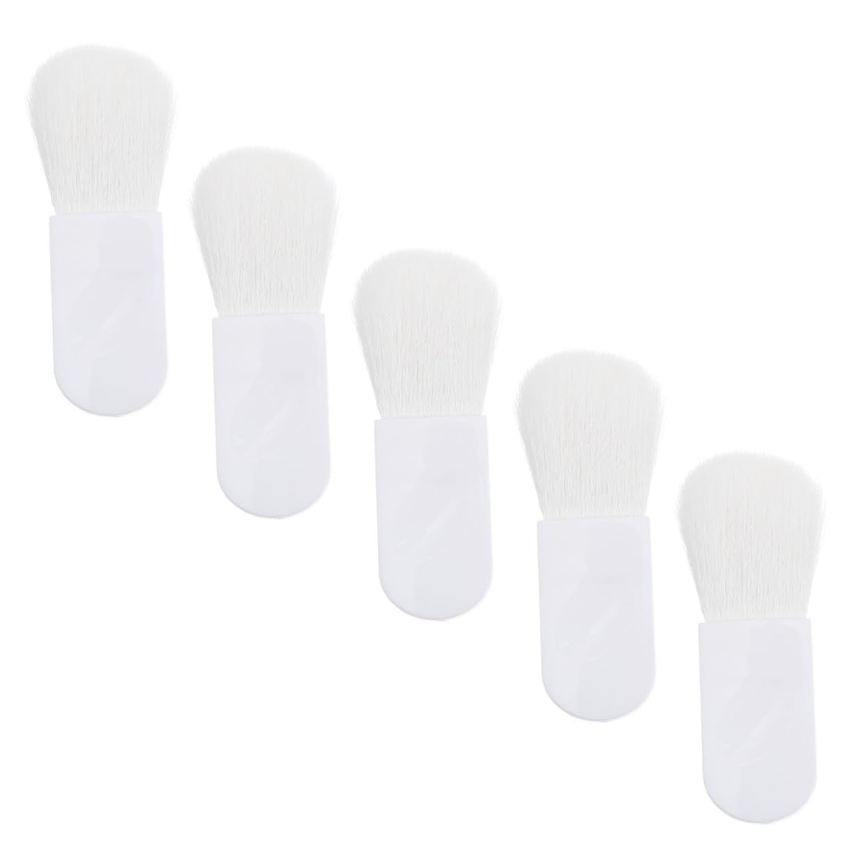 Healeved Mini Blush Brush Set of 5 Ergonomic Thumb Short Handle Soft Bristles for Blush Application Cosmetics Tool