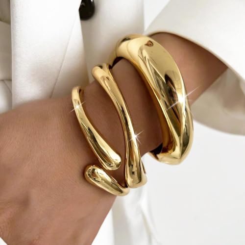 Gold Bangle Bracelets for Women Elegant Cuff Bracelet Jewelry Gifts Stylish Bracelets for Women