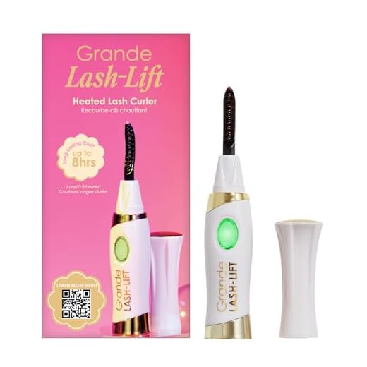 Grande Cosmetics LASH-LIFT Heated Lash Curler, Rechargeable and Travel Friendly, 2 Heat Settings, White