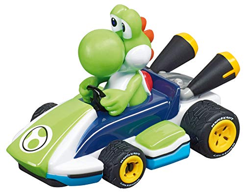 Image of Carrera First Mario Kart - Slot Car Race Track with Spinners - Includes 2 Cars: Mario and Yoshi - Battery-Powered Beginner Toy Racing Set for Kids Ages 3 Years and Up