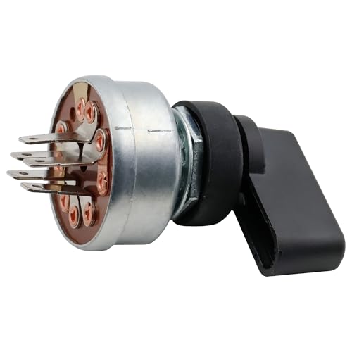 5 Terminal 4 Position Starter Ignition Switch Compatible with Miller Bobcat Welder, Replace 176606 217680 207110 207073 Starter Ignition Switch