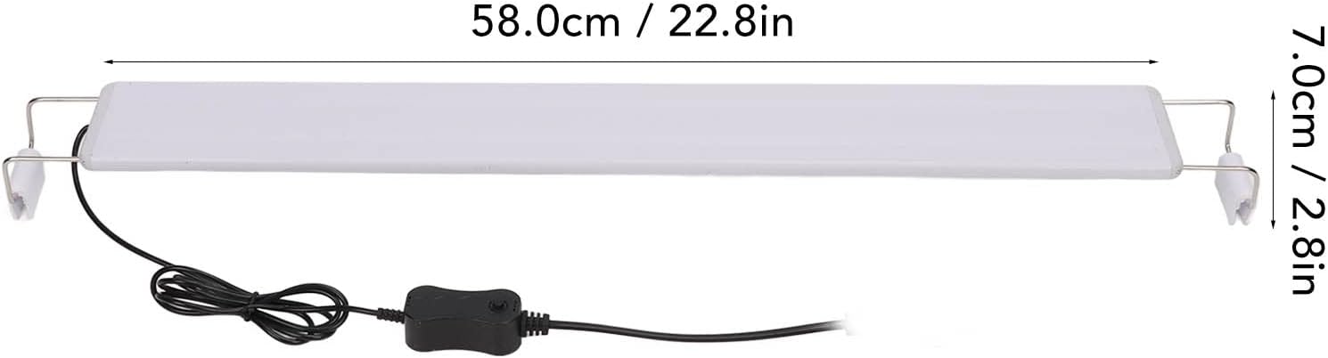 Luqeeg LED Aquarium Light, 23.6-27.6in Color Changing Simulation LEDs, Splash Proof Heat Dissipation Extendable Bracket Light for Fish, Corals and Aquatic Plants Growth
