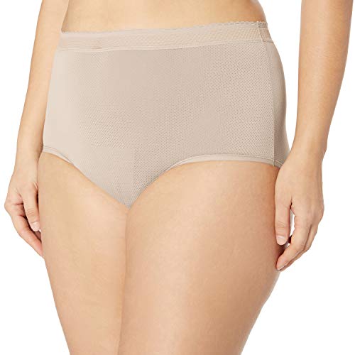Warner's Women's Plus Size Breathe Freely Brief Panty, Butterscotch, 2XL