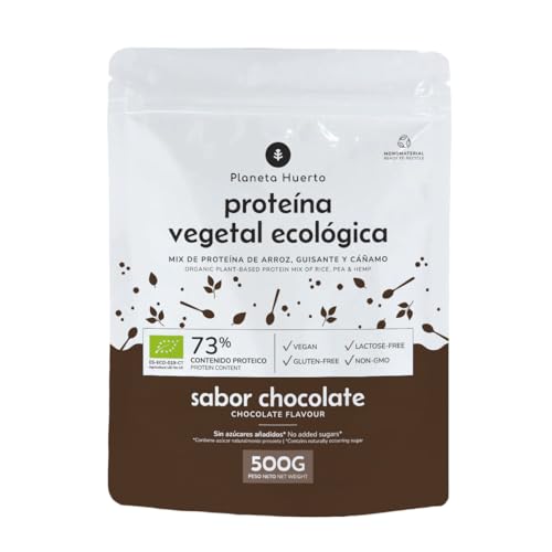 PLANETA HUERTO | Proteína Vegetal ECO 73% Chocolate 500 g - Suplemento Ecológico con Alto Contenido Proteico y Sabor Delicioso