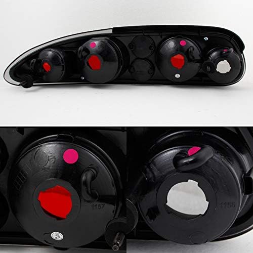 AKKON - For 1993-2002 Chevrolet Camaro Driver + Passenger Black Smoked Replacement Tail Lights Tail Lamps Pair