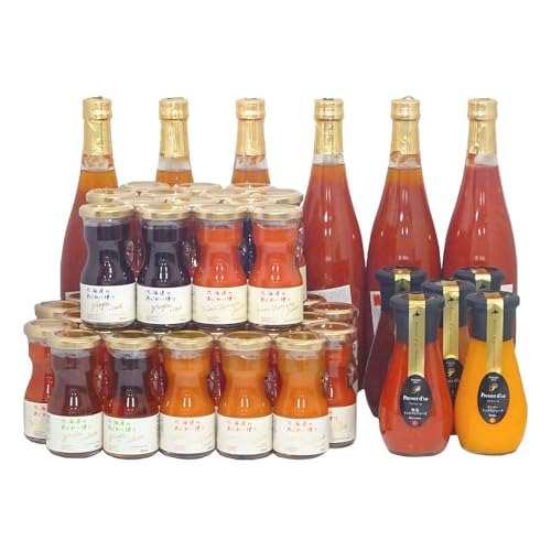 [2個口発送] 北海道野菜と果実のジュースセット 計51本 ミニトマト にんじんミックス ぶどう マンゴー にんじん ブドウ白 プルーン 無塩 有塩 常温 (F-200)