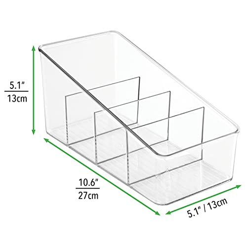 Mdesign Large Plastic Food Packet Organizer Caddy For Fridge Or Freezer- Storage For Kitchen, Pantry, Cabinet, Countertop - Spice Pouches, Dressing Mixes, Hot Chocolate, Rice, Taco Seasoning - Clear #TOP6