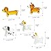 H&D HYALINE & DORA 5 Pack Hand Blown Glass Dog Figurines,Miniature Dog Figurines Sets,Blown Glass Art Animal Figurine for Collectible, Home Decor Gift