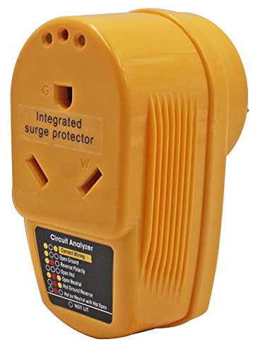 Product Deal RV Surge Protector 30 Amp,55310 Adapter Circuit Analyzer With Integrated Surge Protection,30 Amp Male to 30 Amp Female Wiring RV Trailer,with Indicator Lights Limited Discount RV Surge Protector 30 Amp,55310 Adapter Circuit Analyzer With Integrated Surge Protection,30 Amp Male to 30 Amp Female Wiring RV Trailer,with Indicator Lights