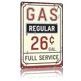 Funny Vintage Signs Posters Gas Station Price Tin Sign Wall Art for Bedroom Man Cave Garage Office Bar Decor 8X12inch