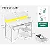 Amazon.com: AODK Gaming Desk with LED Lights & Power Outlet, 40 Inch ...