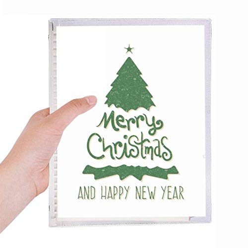 Carnet de notes rechargeable vert au motif arbre de Noël et finitions soignées