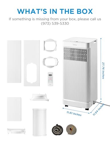 Image of Midea 10,000 BTU ASHRAE (7,100 BTU SACC) Portable Air Conditioner, Smart Control, Cools up to 300 Sq. Ft., with Dehumidifier & Fan mode, Easy- to-use Remote Control & Window Installation Kit Included