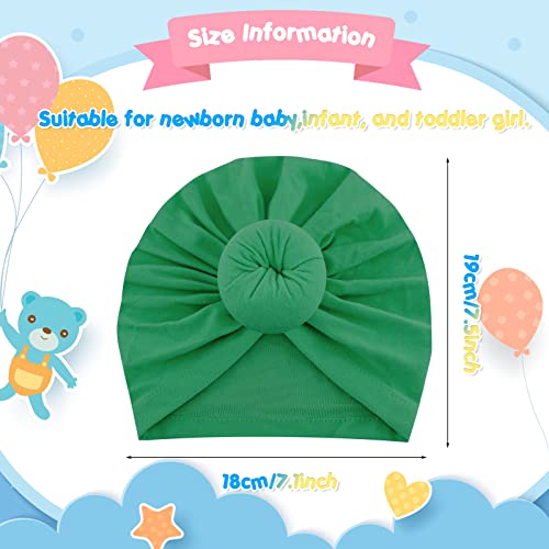 JaGely 18 Pieces Baby Hats Newborn Turban, Girls and Boys Turban Bun Knot Hats Toddler Infant Headwrap for Hospital Nursery Beanie, Multicolor2