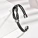Infinity Love Knot Bracelet for Mens - Black Stainless Steel Double Line Twisted Cable Wire Bangle Bracelets Adjustable Open Cuff Bracelet Fashion Vintage Unique Jewelry Gift for Christmas Valentines