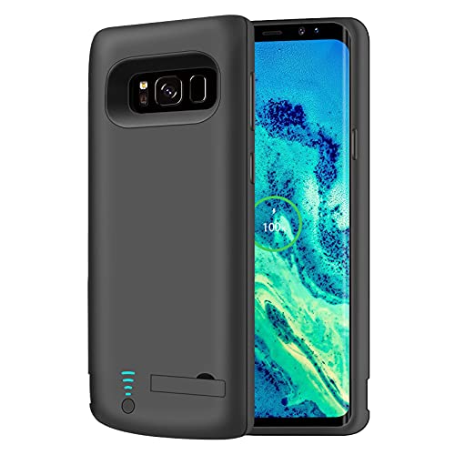 RUNSY Samsung Galaxy S8 Battery Case, 5000mAh Rechargeable Extended Battery Charging Case, External Battery Charger Case, Backup Power Bank Case with Kickstand (5.8 inch)