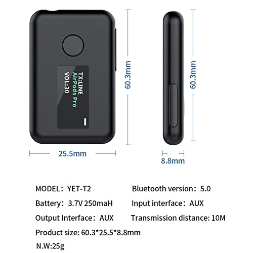 Transmissor Blue Tooth para TV - Transmissor Blue Tooth 2 em 1 para carro,Ruído Inteligente para Car