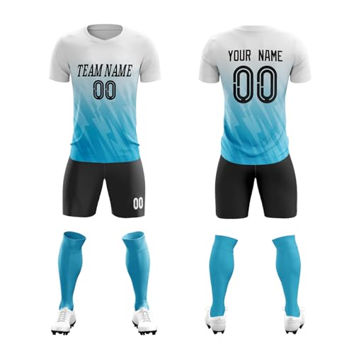 Custom Soccer Jersey Uniform Personalized Shirt and Shorts with Name Number for Men Women Youth