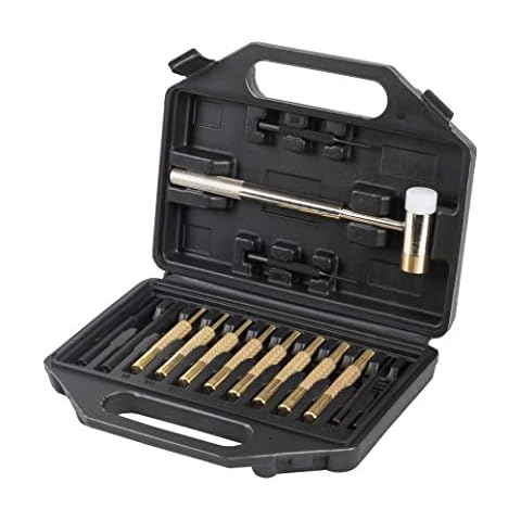 Brass Punch Set with Hammer – Brass/Polymer Hammer, Steel, Plastic Punches & Storage Case - 15pc Roll Pin Punch Set - Perfect Gunsmith Punch Set for Gunsmithing Cover