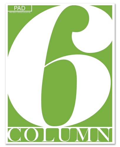 BookFactory 6 Column Columnar Pad/Six Columns Notepad Format - 50 Pages, 8.5" x 11", Wire-O ((PAD-050-7CPD3(Column-6) -LX)