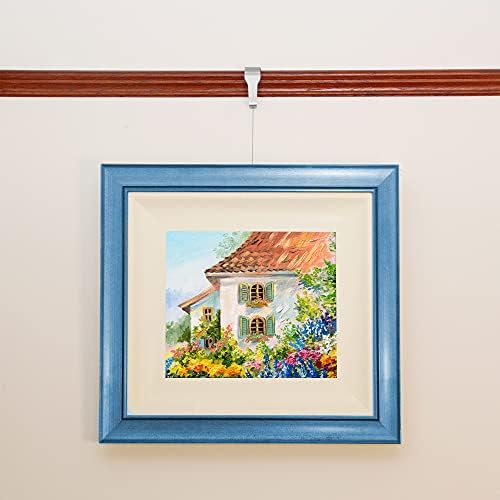 PLCatis Picture Rail Hooks Moulding Hanging Hooks 26PCS Metal Dado Rail Picture Hooks Sliver S Shaped Large Picture Rail Hangers for Hanging Picture Art Gallery Display Hold up to 10kg