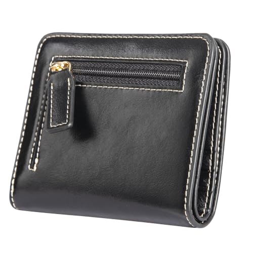 Itslife Women's Rfid Blocking Small Compact Bifold Leather Pocket Wallet Ladies Mini Purse with id Window