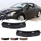 TurningMax For 2007 2008 2009 2010 2011 2012 2013 Nissan Altima Side mirror turn signal Lights Smoked Lens 26442ZX50A, 26443ZX50A