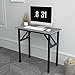Need Small Computer Desk 31.5 inches Folding Table No Assembly Sturdy Small Writing Desk Folding Desk for Small Spaces, Grey AC5-8040-LB