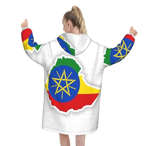 Couverture à capuche drapeau Éthiopie EdWal en flanelle