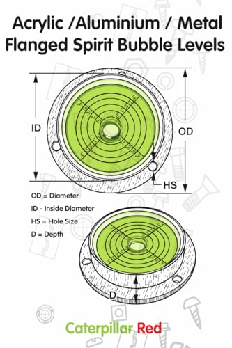 Dosenlibelle - Geflanschte große Winkel-Wasserwaage mit Luftblase in grüner Flüssigkeit – Rund, Acryl-Gehäuse, bodennah, Bulls-Eye gebogen