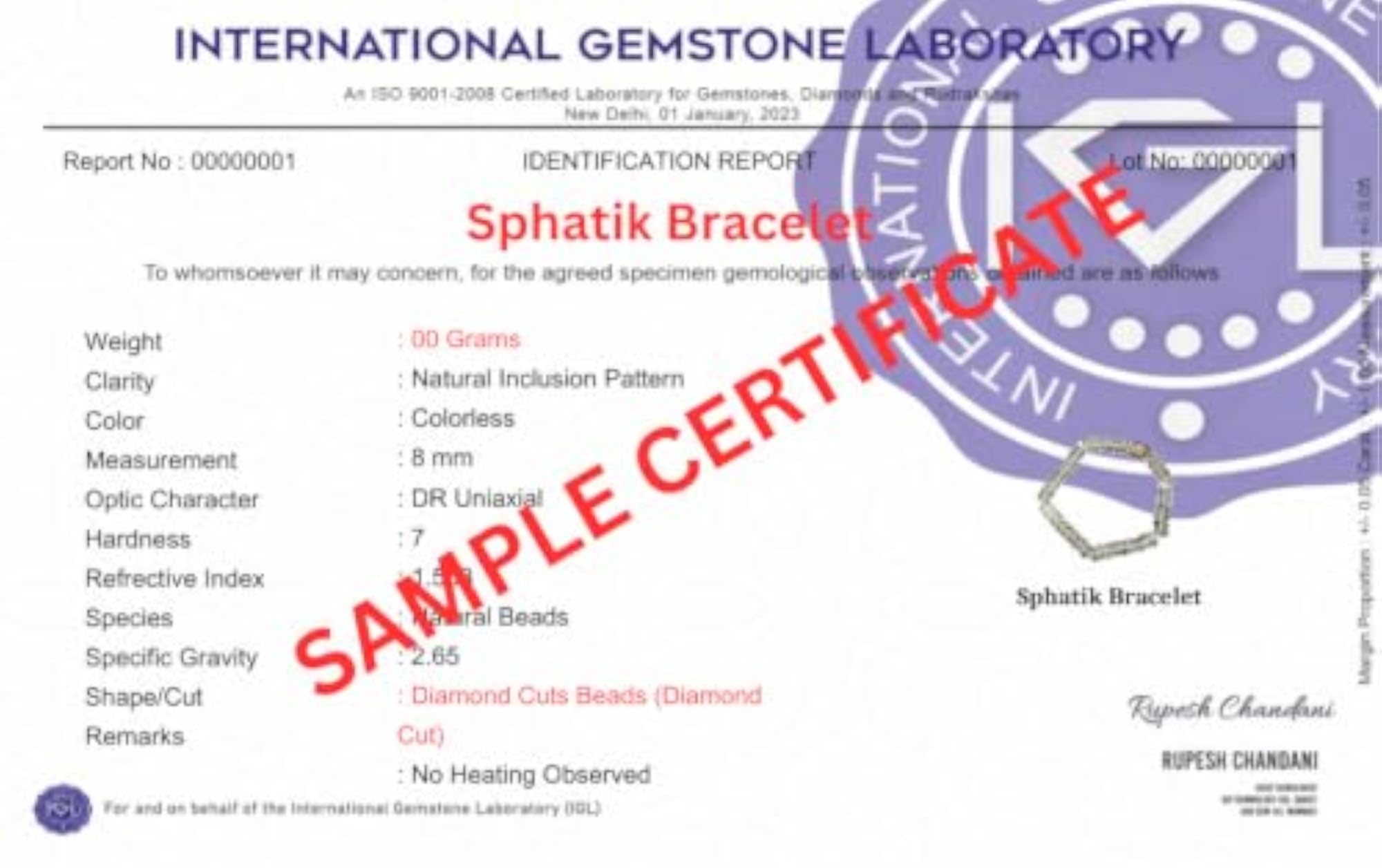 Genuine Sphatik Diamond Cut Bracelet, Best Combo