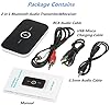 AREVERA Bluetooth 5.0 Transmitter Receiver, 2-in-1 Wireless Portable Stereo Audio Adapter Receiver with RCA/3.5mm AUX Compatible Low Latency HD Sound for Headphones/TV/Car/Home Sound System - Black #5