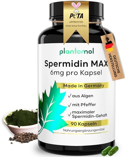 Spermidin Kapseln hochdosiert - Spermidin 6mg pro Kapsel - Spermidine...