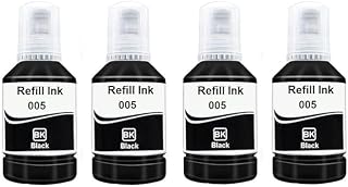 Refill Ink Bottle 005 Black | High-Yield Printer Ink for Ink Tank Printers | Quick-Fill Nozzle | Smudge-Free, Fade-Resista... Price In India