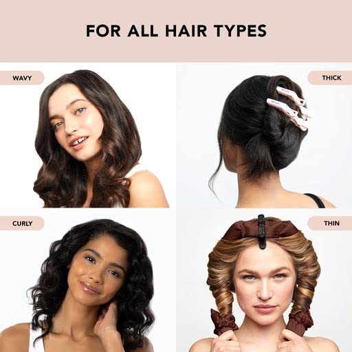 Miniatura 5 de Kitsch Pinzas de cocodrilo para cabello y satén sin calor rizador conjunto con descuento