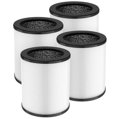 4 Pack KJ80 Replacement Filter, 3-in-1 KJ80 H13 HEPA Filter