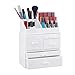 Produktbild Relaxdays Make Up Organizer mit 21 Fächern, Kosmetik Tower für Lippenstift, Nagellack, Schminke, Acryl Make Up Box, weiß