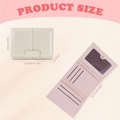 Womens Wallet Small, PU Leather Trifold Wallet Simple Compact Small Card Holder with ID Window Pocket Wallet for Ladies Traveling Shopping (Khaki)2