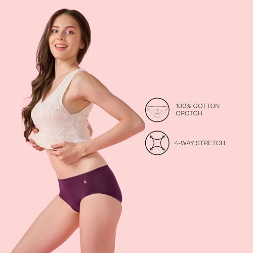 Image of Enamor Innovations Invisi, Fit Flex, No Visible Panty Lines, All Day Comfort, Mid Waist Brief Panty for Women - Antimicrobial with Stain Release, Bonded Free Cut, Regular Coverage - IP02
