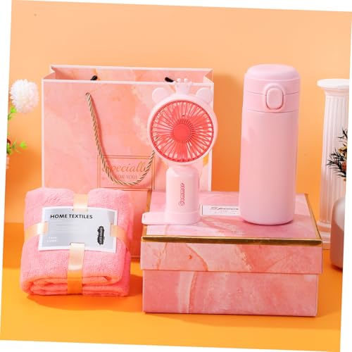 Serviette de visage et ventilateur rose anti-chaleur fille - 6