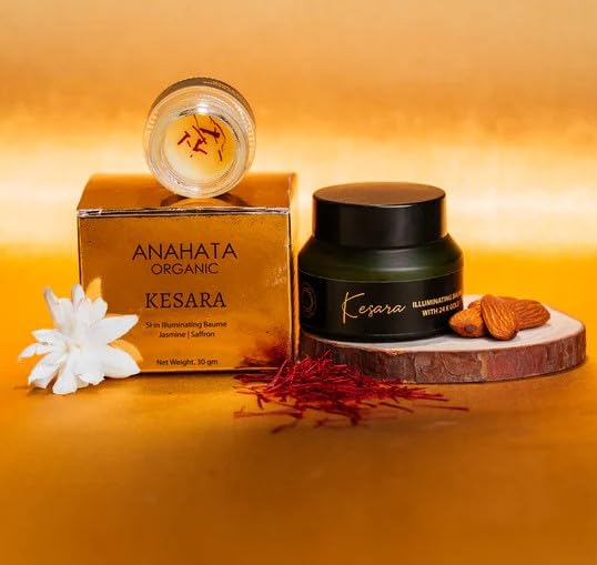 Kesara Illuminating Baume with 24K Gold 30g | Natural Glow Enhancer with Saffron, Jasmine & Almond Oil | Boosts Collagen | Hydrates & Improves Skin Texture | All Skin Types