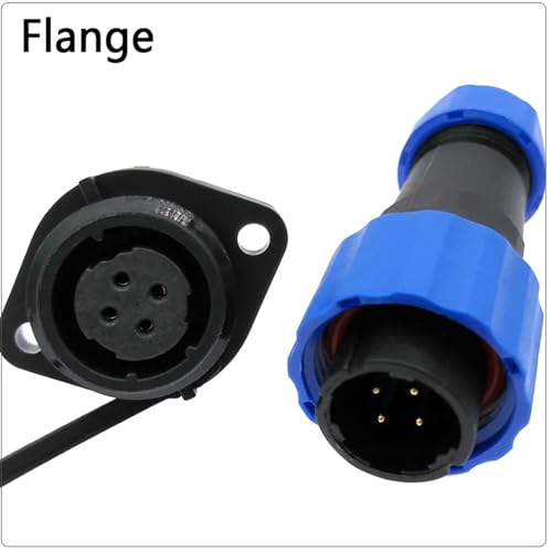 Conector SP16 IP68 de 2 pines macho hembra circular con brida 2