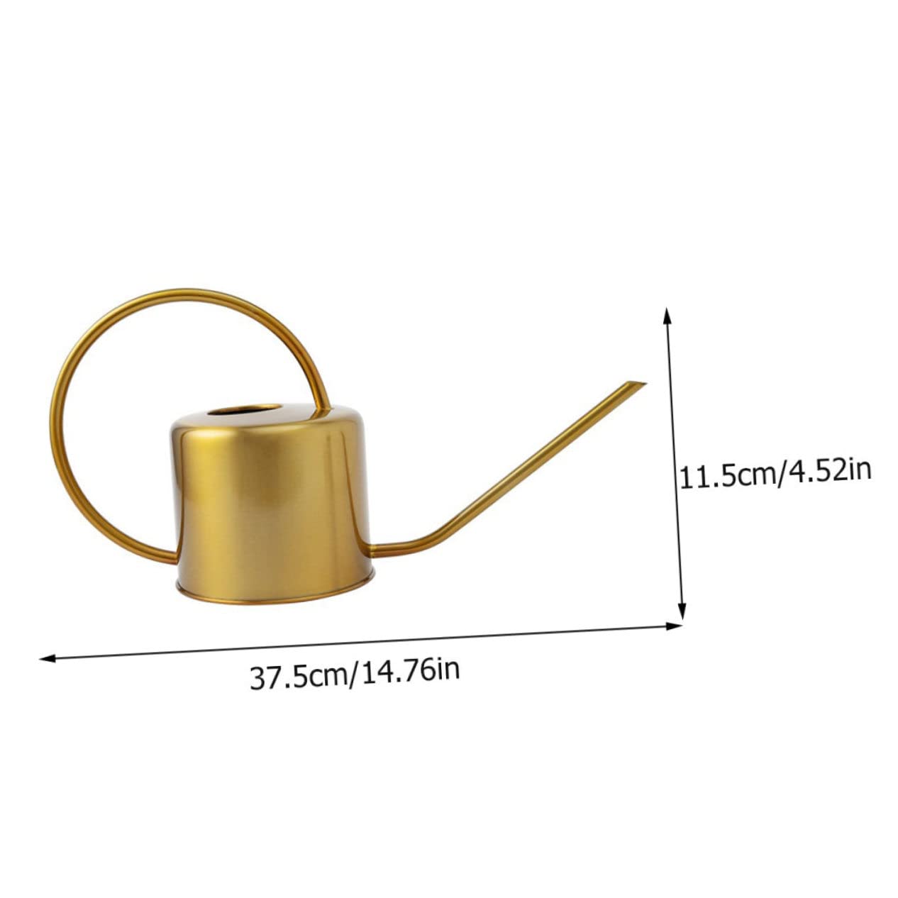 DOITOOL Arrosoir sans Fuite d'eau en Acier Inoxydable Poignée Ergonomique 1300ml Design Classique Doré pour Jardinage et Usage Domestique