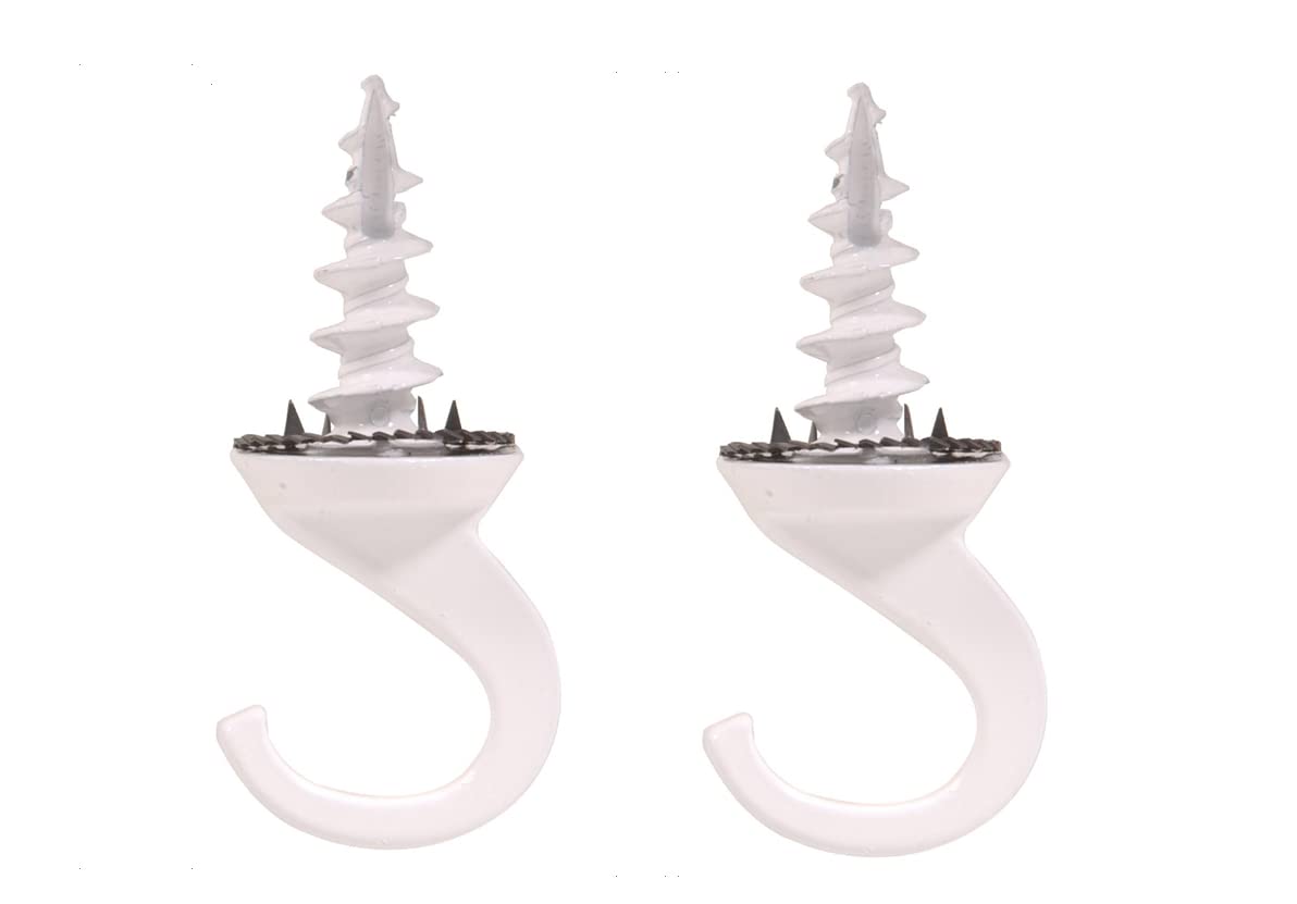 Hillman Fasteners #122412 White Driller Hook,2-Pack