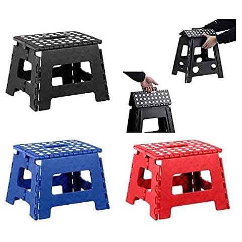 Folding Step Stool, Foldable Stool Ultra Strong (Black, Red, Blue), Collapsible Stepping Stool 20cm/8inch Height Cover