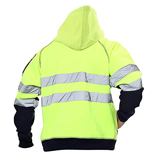 image for mymixtrendz Mens Hi Viz Vis Reflective 3 Zips Pockets Zipper Patched F