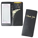 Restaurant Check Presenter Leather Guest Order Server Book Organzier with Money Pocket Card Bill Holder Checkbook Presenter Restaurant Servers Books for Waitress Waiter